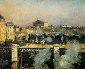 The Pont de l'Europe and the Gare Saint-Lazare with Scaffold